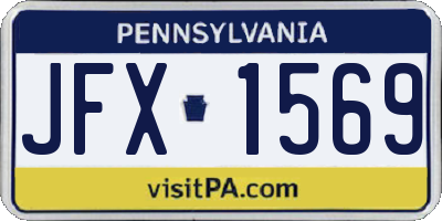 PA license plate JFX1569