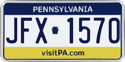 PA license plate JFX1570