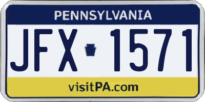 PA license plate JFX1571