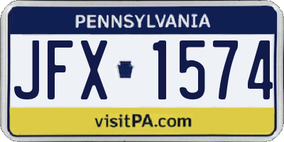 PA license plate JFX1574