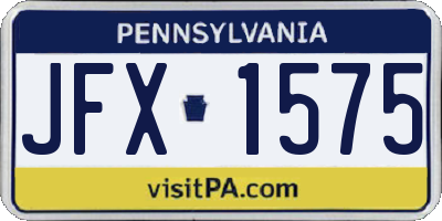 PA license plate JFX1575