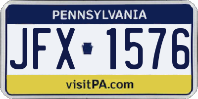 PA license plate JFX1576