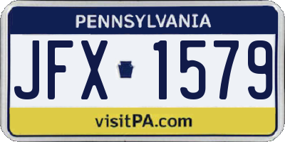 PA license plate JFX1579