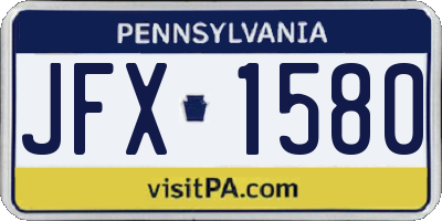 PA license plate JFX1580