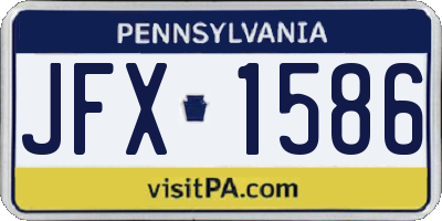 PA license plate JFX1586