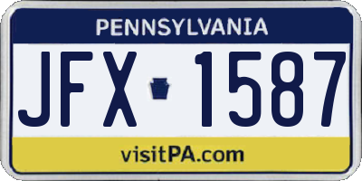 PA license plate JFX1587