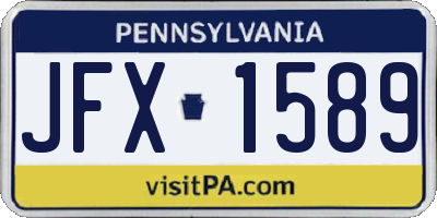 PA license plate JFX1589
