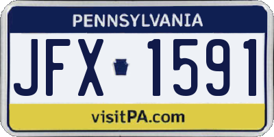 PA license plate JFX1591
