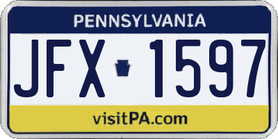 PA license plate JFX1597