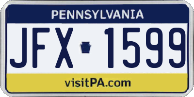 PA license plate JFX1599