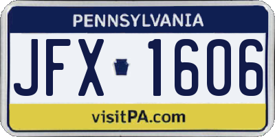 PA license plate JFX1606
