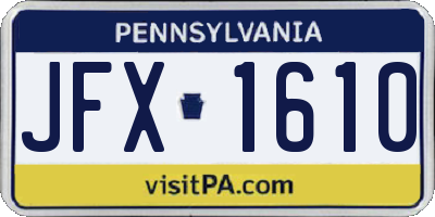 PA license plate JFX1610