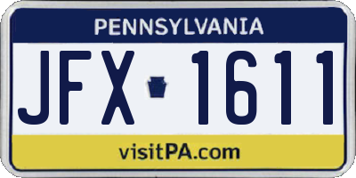 PA license plate JFX1611