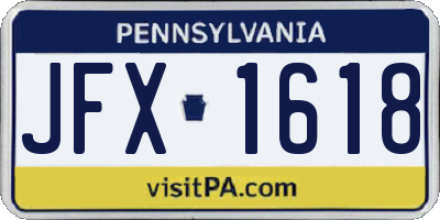 PA license plate JFX1618