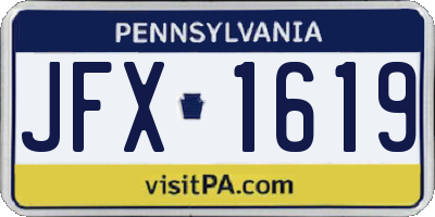PA license plate JFX1619