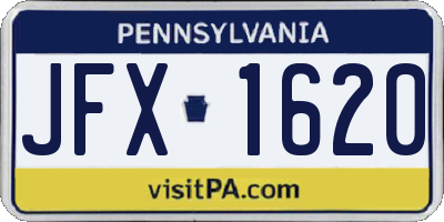 PA license plate JFX1620