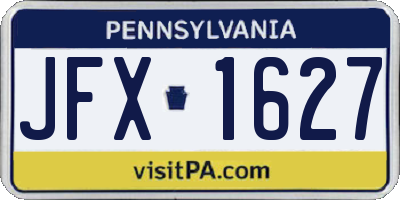 PA license plate JFX1627