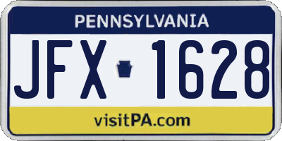 PA license plate JFX1628