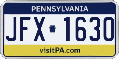 PA license plate JFX1630