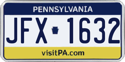 PA license plate JFX1632