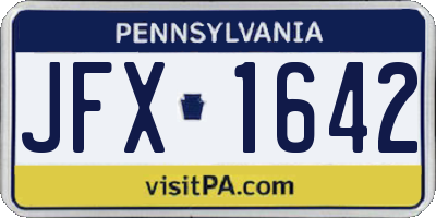 PA license plate JFX1642