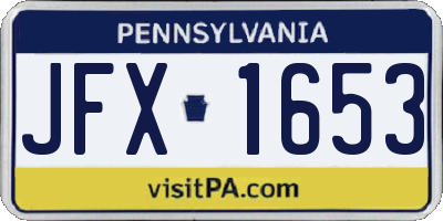 PA license plate JFX1653