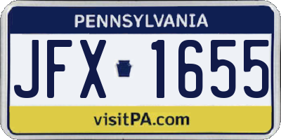 PA license plate JFX1655