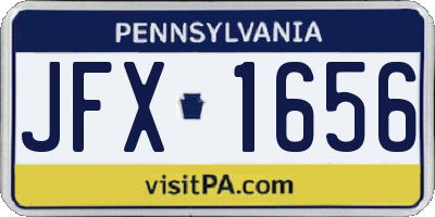 PA license plate JFX1656