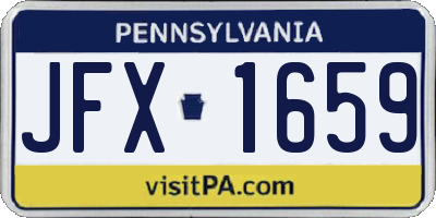 PA license plate JFX1659
