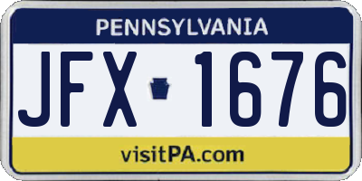PA license plate JFX1676