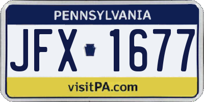 PA license plate JFX1677