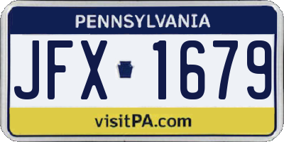 PA license plate JFX1679