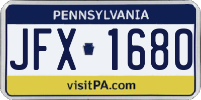 PA license plate JFX1680