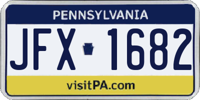 PA license plate JFX1682