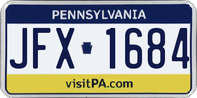 PA license plate JFX1684