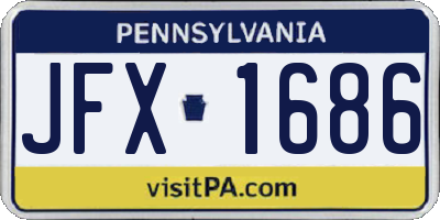 PA license plate JFX1686