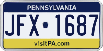 PA license plate JFX1687