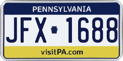 PA license plate JFX1688