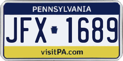 PA license plate JFX1689