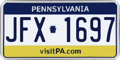 PA license plate JFX1697