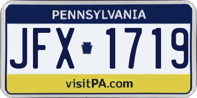PA license plate JFX1719
