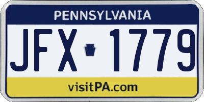 PA license plate JFX1779