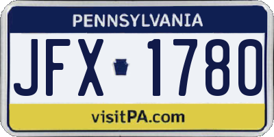 PA license plate JFX1780