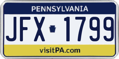 PA license plate JFX1799