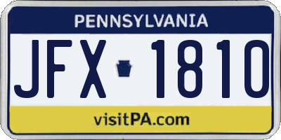 PA license plate JFX1810