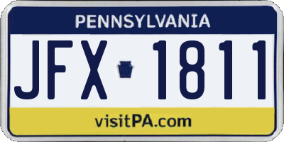 PA license plate JFX1811
