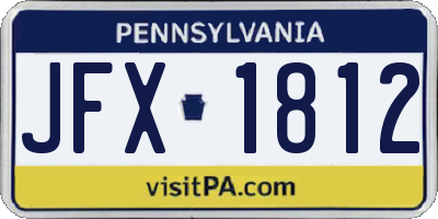 PA license plate JFX1812