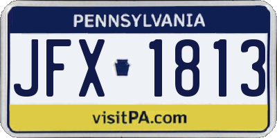 PA license plate JFX1813