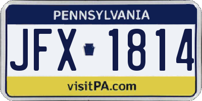 PA license plate JFX1814