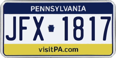 PA license plate JFX1817